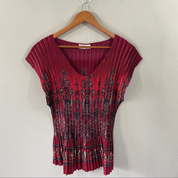 Cato Tops - Cato plus size red crinkle top